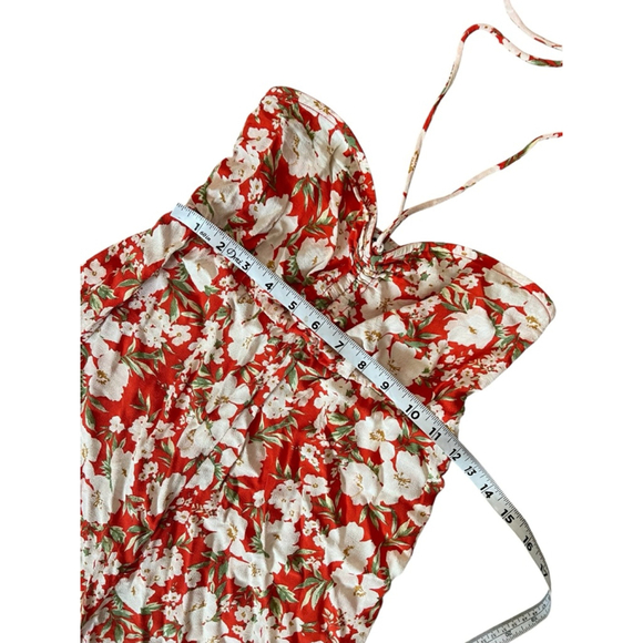 AMERICAN EAGLE Women’s Small Jumpsuit Wide Leg Floral Print Halter Top S - Picture 8 of 10